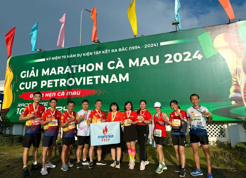 Đoàn vận động viên PVEP đạt thành tích cao tại Giải Marathon Cà Mau 2024 Cúp Petrovietnam