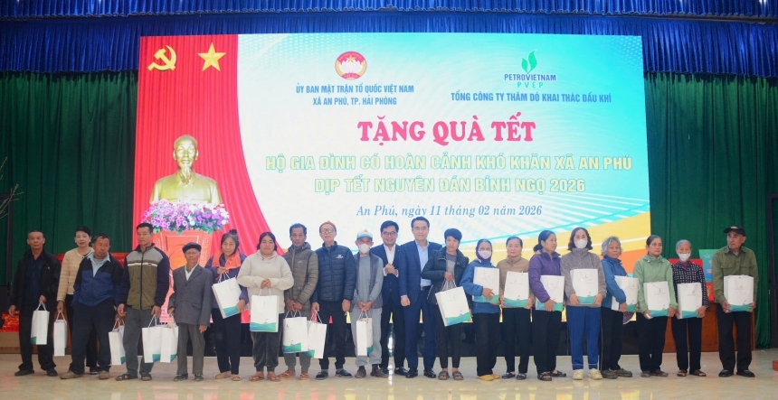 PVEP trao quà Tết Bính Ngọ 2026 hỗ trợ người dân có hoàn cảnh khó khăn tại xã An Phú, Hải Phòng